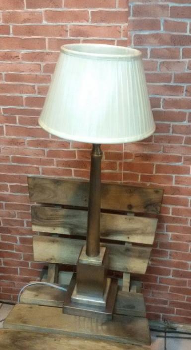 Table Lamp brass material Item code TBL900A size high 50 cm. lamp shade size 16 x h16x25 cm.