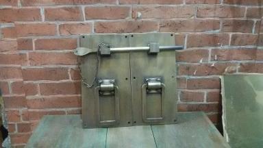 ฺBrass Door Lock Item Code Q.042F size long 200 mm. wide 205 mm. Thickness 2 mm