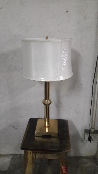 Brass Table Lamp Item code BTL19Z size high 60 cm. Base 15x15 cm. shade 14x20x28 cm.