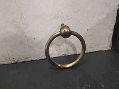 Brass door handle item code PP18 size wide 25 mm.ring 100 mm.Thickness 12 mm.(1/2)