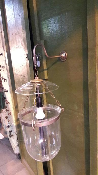 Brass wall lamp glass 8'' Item Code BWL10PM size base 57 mm. deep 30 cm. pipe 1/2 (4หุน)
