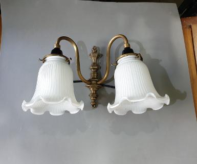 Wall Lamp brass with glass Item Code WLP02 size long 180 mm.50 mm.wide R-L 300 mm.