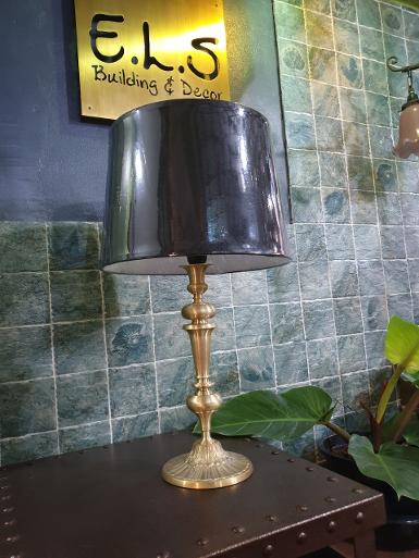 Table Lamp brass with fabric item code TBLL63 size base 180 mm. high 590 mm. shade 280 mm.x 330 mm.H