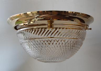 Brass Pendant Lamp with cut glass Item Code ELS021 size wide 37.7 cm.