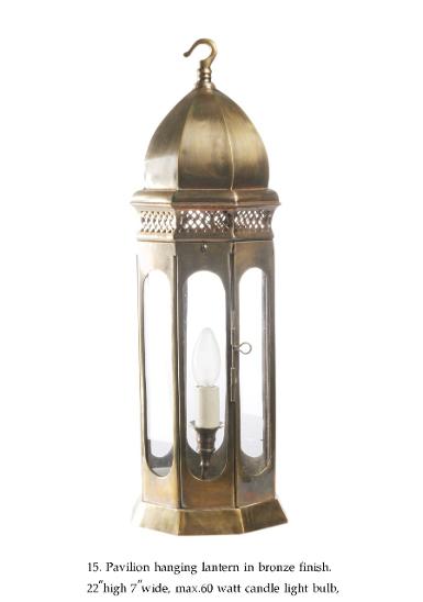 Brass Hanging Lamp with bevel glass Item Code ELS015 size high 22'' wide 7''