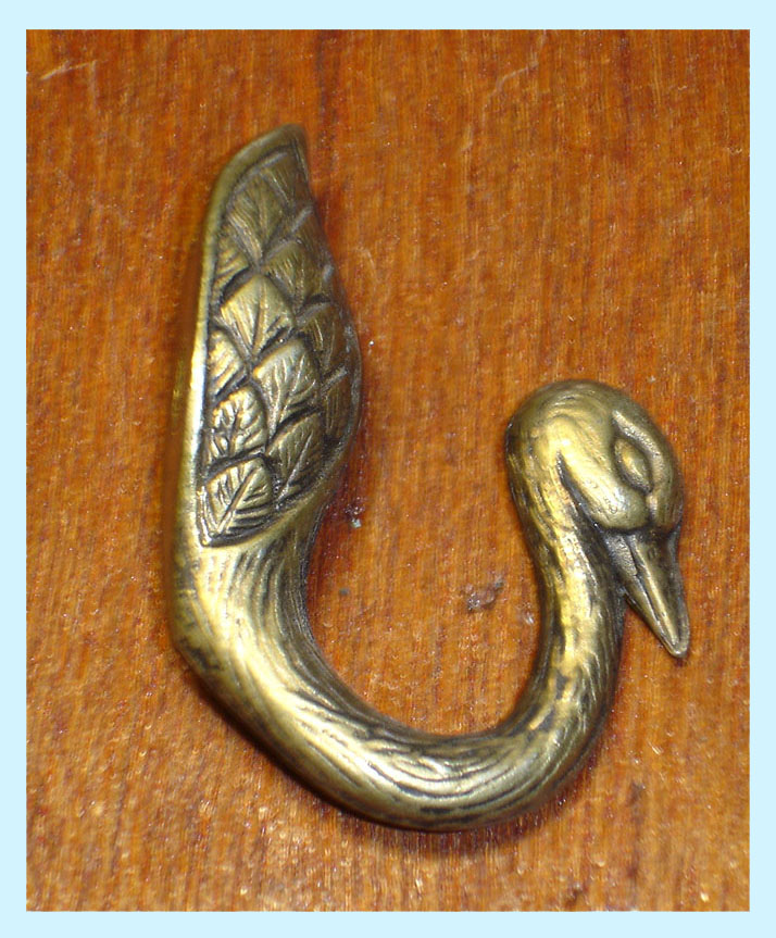 Brass swan Hook Code Hook5  size long 57 mm. deep 42 mm.