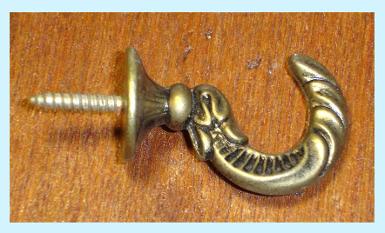 Brass Hook1 size wide 24 mm. long 45 mm.