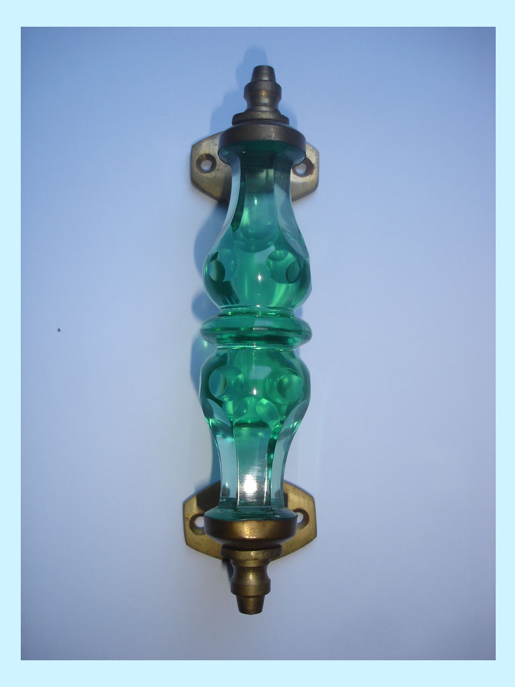 Glass Handle material is glass with brass  Code.5A70H