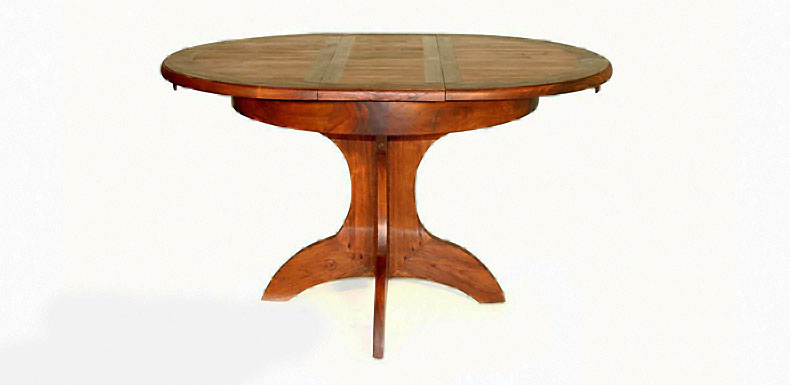 Table round teak wood design Item Code TBT4C size wide 900 mm. high 750 mm.