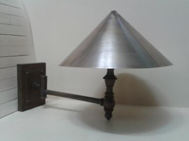 Brass wall lamp code WL400 size shade wide 24 cm. deep 25 cm.