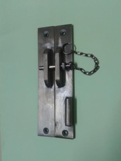 Brass door lock code Q.031A size long 15 cm. plate 1'' long 15 cm.