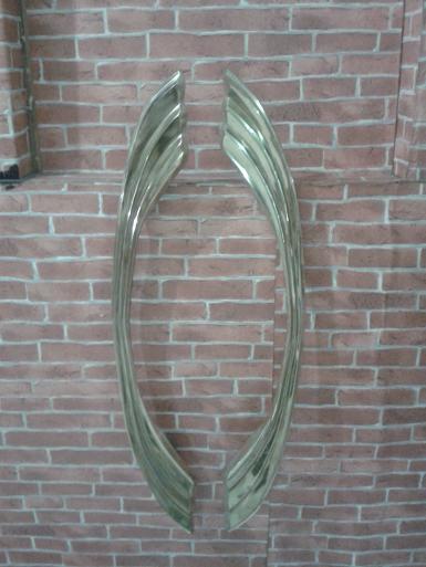 Brass door handle price/side code AC037MD size long 70 cm. middle wide 28 mm.