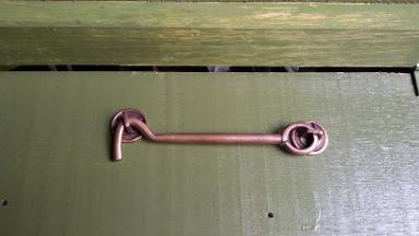 Brass Door Lock Item code AB.001 size long 152 mm. wide 26 mm.