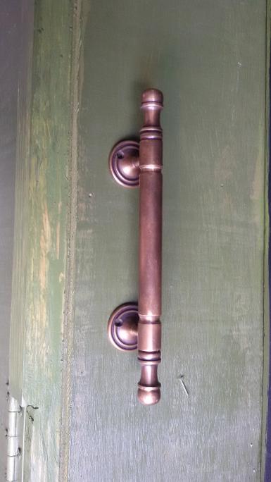 Brass Door Handle Item code C.004MF size long 190 mm. base 30 mm. high 27 mm. D: 12 mm.
