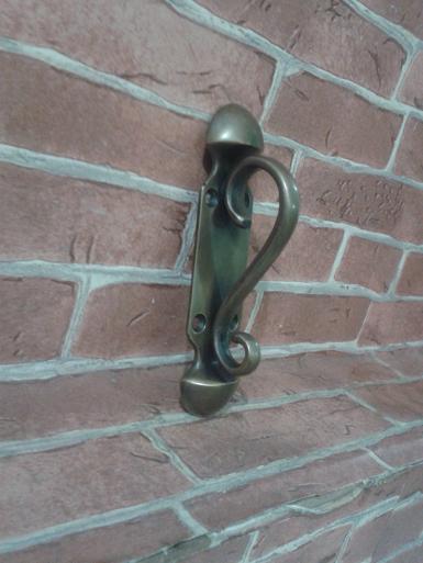Brass door handle code A.124 size L:116 mm. wide 29 mm.