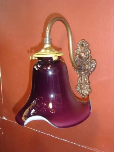 Wall Lamp brass with glass shade Item Code S69D