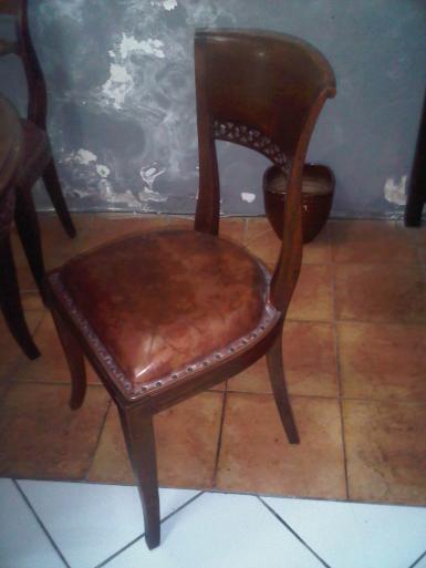 Chair BLC01AB teak wood with leather