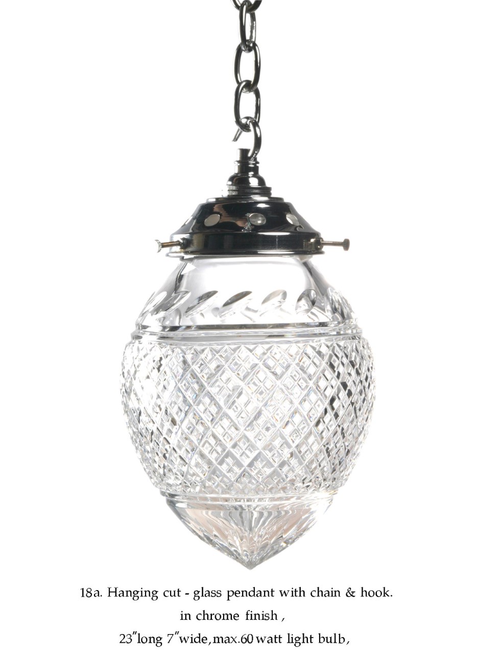 Hanging Lamp crystal with brass in nickle color finish Item Code ELS18SV size Cut glass