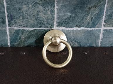 Brass Pull Handle Item Code PL56P size base 56 mm ring 90 mm.wide