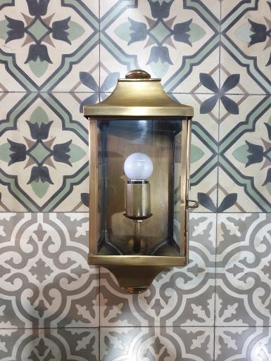 Wall Lamp brass with glass in door and out door Item Code WLJ016 size wide 5'' long 35 cm.deep 4''