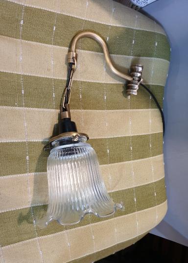 Wall Lamp brass with glass shade Item Code WLR02 size base 55 x 40 mm.