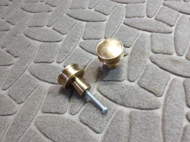 Brass knob Item Code NMR025 size wide 25 mm.Thickness 12 mm.leg long 17 mm.