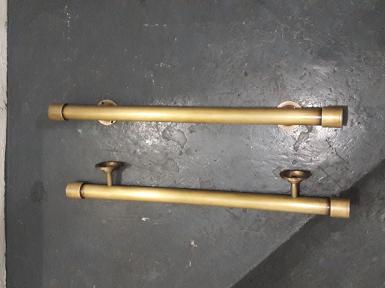 Brass door handle Item Code .AC037PP size long 60 cm.high 50 mm.pipe 32 mm. (1.2")