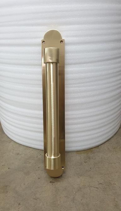 Brass Door Handle Item Code AA193 size long 340 mm. wide 50 mm Thickness 4.5 mm. pipe 25 mm