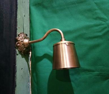 Brass wall lamp Item Code WLDL19 size base 83 mm.lamp high 80 mm wide 76 mm.