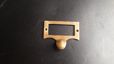 Brass Label Holder Item Code J.020 size long 81 mm.wide 42 mm. deep 25 mm.