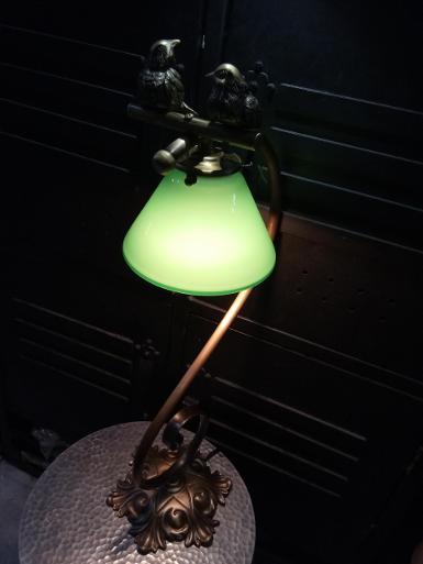 Table Lamp with 2 bird base size 18 cm. high 54 cm.