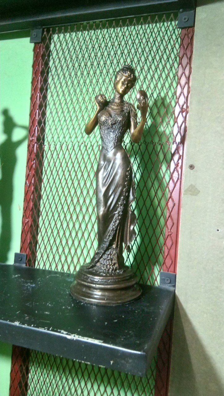 Brass statue Lady fashion Item Code LADY S18A  size high 305 mm. base 105 mm.