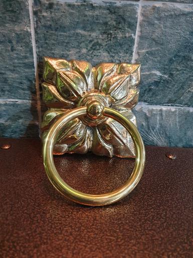 Brass door handle Item Code PMR101 size 110 x 110 mm ring wide 95 mm Thickness 9 mm