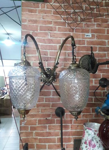 ฺBrass wall lamp Item Code BWP10 size glass 5''