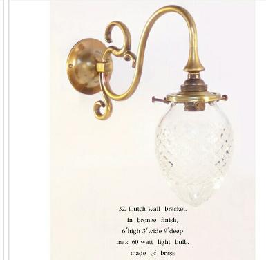Wall Lamp brass with cut glass Item Code ELS.032