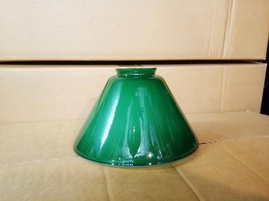 Glass lamp shade coolie green Item Code G6'' size top hole 52 mm H /110 mm wide 155 mm.