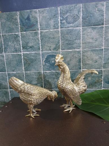 Chicken statue price per set Item Code Chickken Love 01 size Hen H: 175 mm W: 210 mm Rooster 25cm .