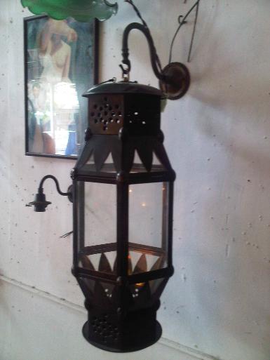 Morocco Lamp brass with glass Item Code WL01D2 size high 50 cm. wide 16 cm. deep 20 cm..