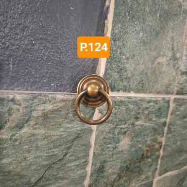 Brass pull handle Item Code P.124 size plate 27 mm.ring 30 mm.L:total 43mm.