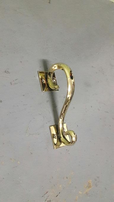 Brass door handle Item Code A193SP size long 162 mm. deep 70 mm. plate 50 x 50 mm.