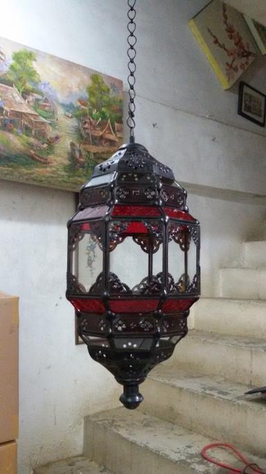 Morocco Lamp material is brass Code MRC18H size high 40 cm wide 20 cm.