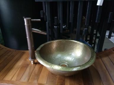 Brass sink with faucet Item Code FWS019 size sink 33 cm.