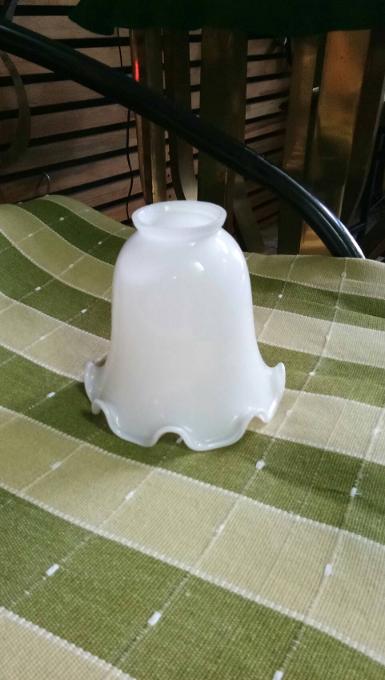 Lamp shade glass Item Code LSS14 size wide 125 mm. H 118 mm. hole 40 mm. top wide 52 mm.