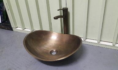 Brass Oval sink item code BSO18A size long 50 cm.wide 40 cm.high 15 cm.