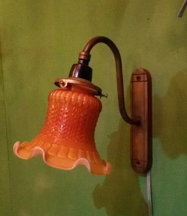 Wall lamp brass with glass Item code WL009L size bracket 35 mm. x 150 mm. 