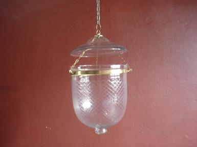 Hanging cut glass Code AT302A material brass with glass size wide 11''.