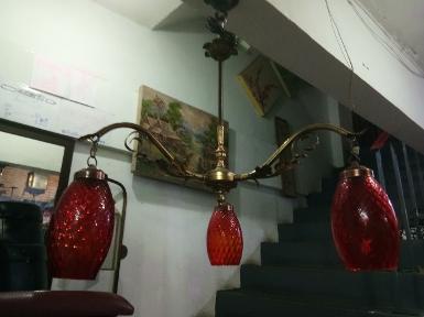 Hanging Lamp brass with glass Item code HGL20T size wide 600 mm. long include 1000 mm. 
