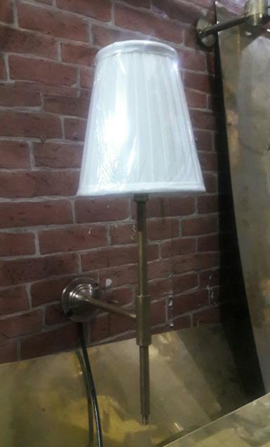 Brass Wall Lamp Item Code BWL18EX size base 58 mm.high 34 cm. deep 13 cm. shade 8 x h 14 x 13 cm.