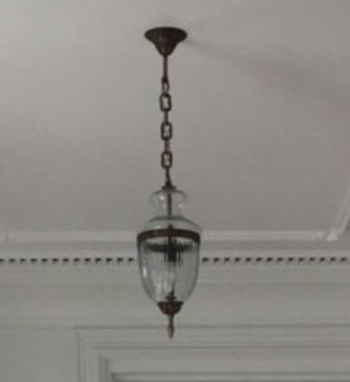 Pendant Lamp Glass with brass Item Code IGL002 size wide 6.5'' long include chain 660 mm
