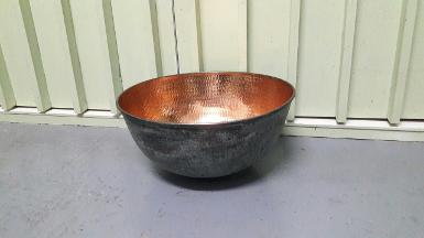 Copper sink Item Code CPS004N size wide 40 cm. high 18.5 cm.